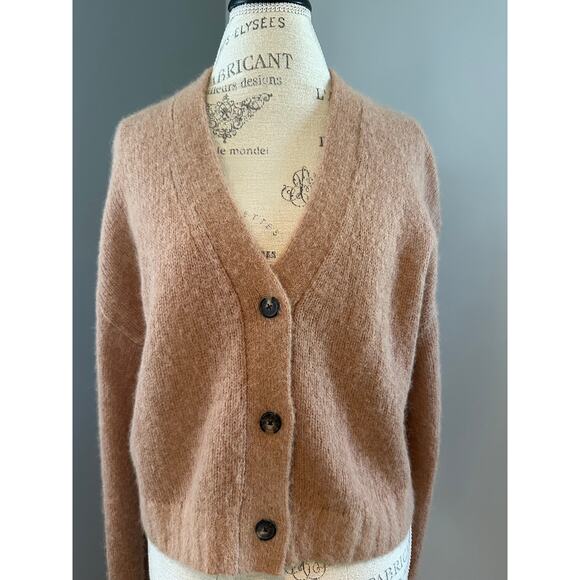 Everlane V-Neck Cropped Fall Cardigan Sweater Medium - Picture 1 of 6